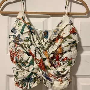 ZARA floral crop top